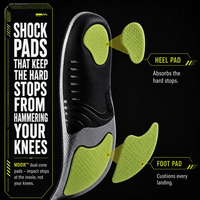 SOLVIX MDDR shock pads at the heel and forefoot, positioned to absorb hard stops and landings