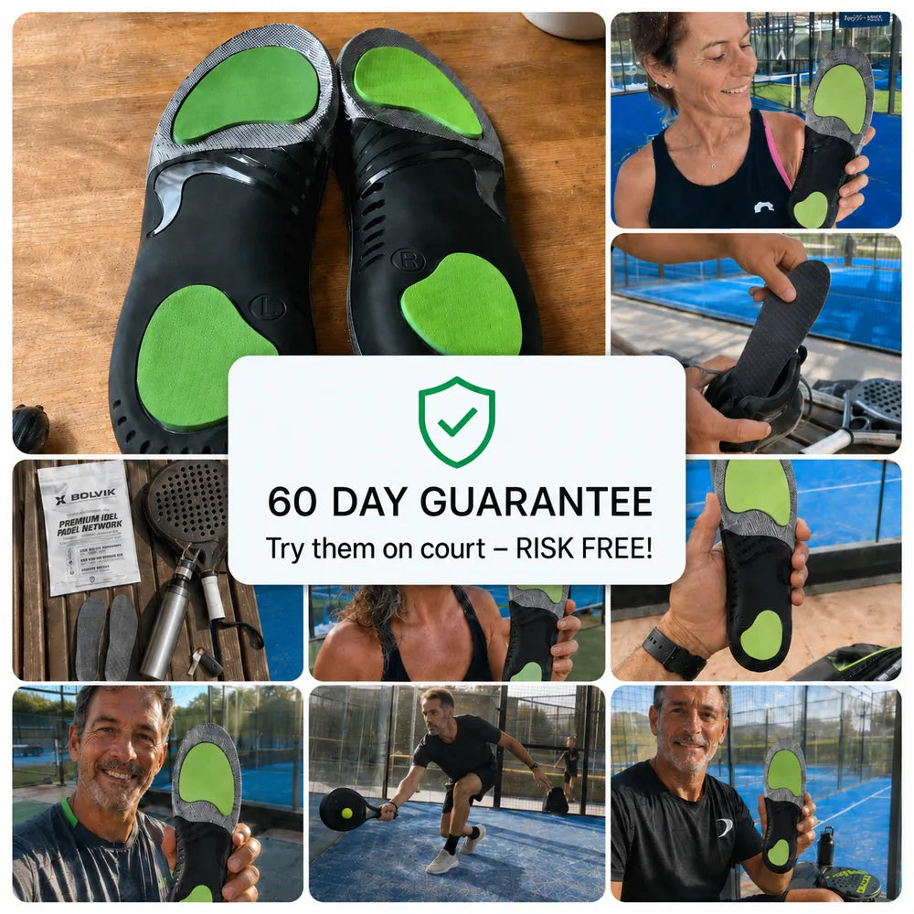 Padel players on court, backed by a 60-day risk-free guarantee